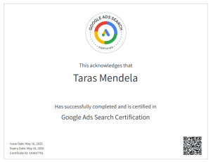 Googale Ads Searc Certification